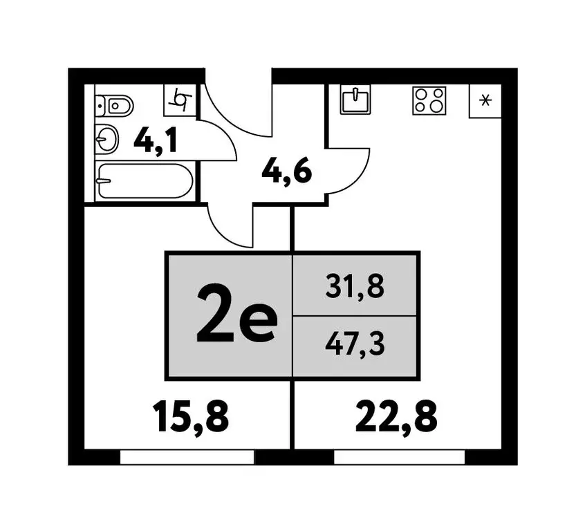 2-комнатная квартира: Москва, Фестивальная улица, 15к24/3 (47.3 м) - Фото 0