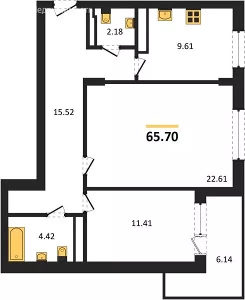 2-комнатная квартира: Новосибирск, улица Дуси Ковальчук, 242 (65 м) - Фото 0