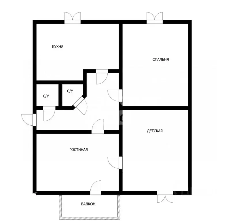 3-к кв. Томская область, Томск ул. Интернационалистов, 36 (60.1 м) - Фото 1