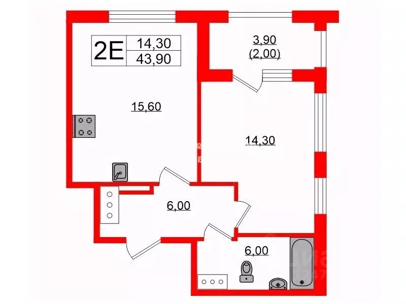 1-к кв. Санкт-Петербург бул. Измайловский, 9 (41.9 м) - Фото 1