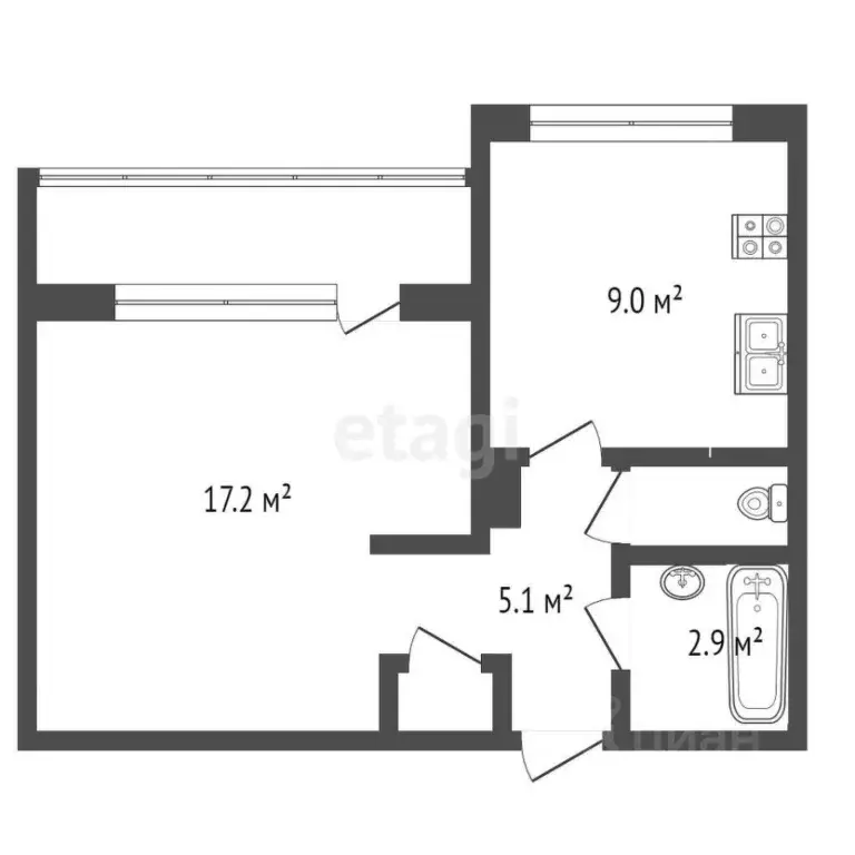 1-к кв. Костромская область, Кострома Содружество мкр, 8 (35.8 м) - Фото 1