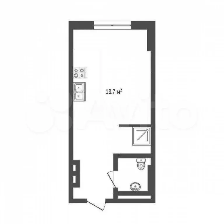 Квартира-студия, 25 м, 1/30 эт. - Фото 0
