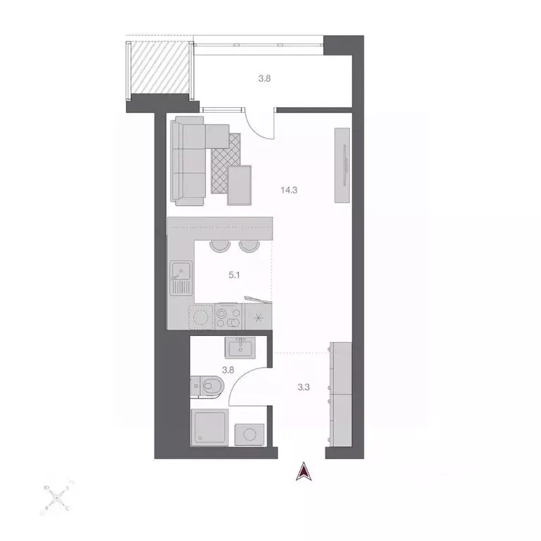 1-к кв. Новосибирская область, Новосибирск Беринг жилой квартал,  ... - Фото 0