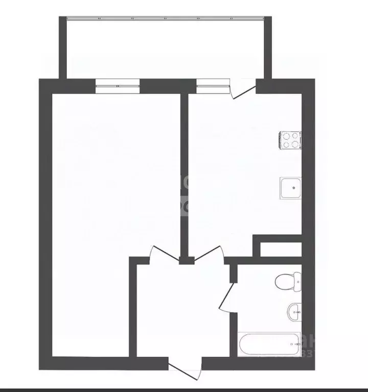 1-к кв. Тюменская область, Тюмень ул. Дмитрия Менделеева, 2 (34.2 м) - Фото 1