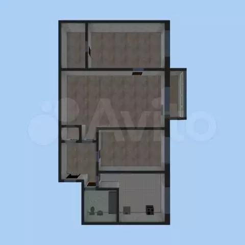 3-к. квартира, 54,5 м, 5/5 эт. - Фото 0