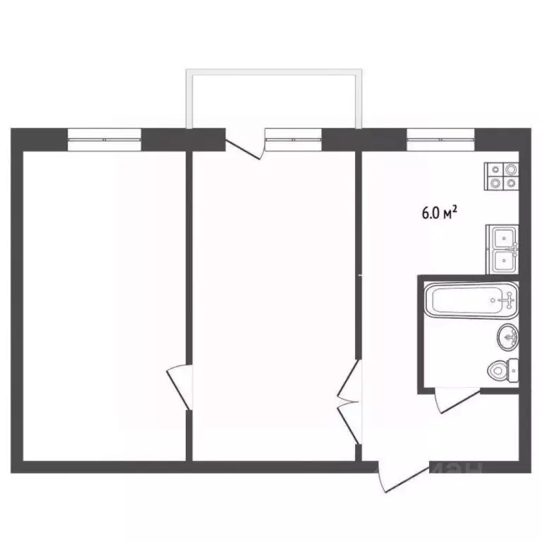 2-к кв. Ставропольский край, Пятигорск ул. Юлиуса Фучика, 12 (40.0 м) - Фото 2