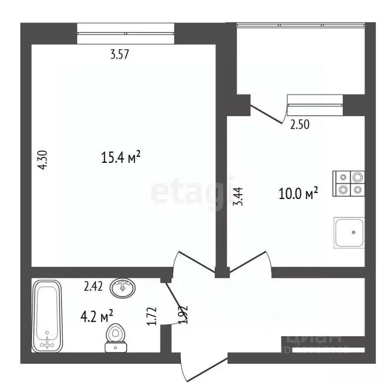 1-к кв. Тюменская область, Тюмень ул. Газовиков, 63 (37.5 м) - Фото 1