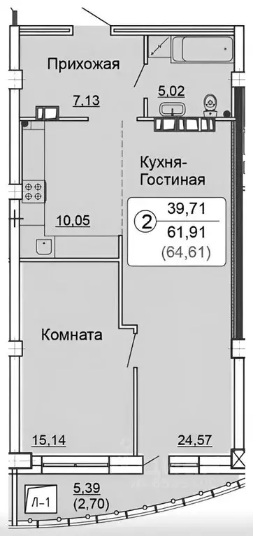 2-к кв. Кировская область, Киров Октябрьский просп., 117 (63.0 м) - Фото 2