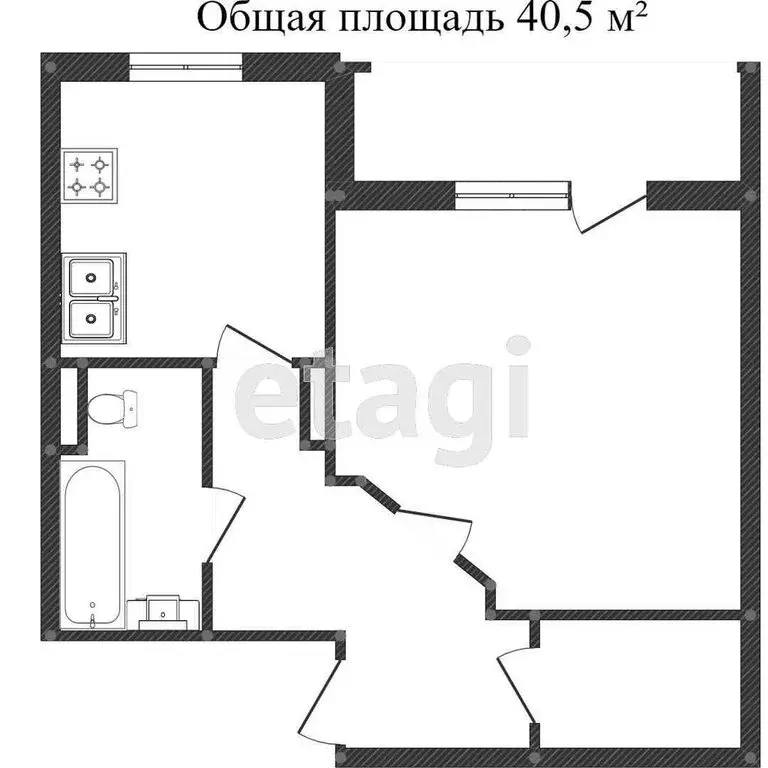 1-комнатная квартира: Тобольск, 4-я Северная улица, 8 (42 м) - Фото 1
