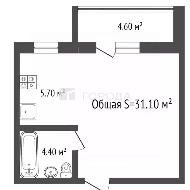 1-к кв. Алтайский край, Барнаул ул. Никитина, 8 (31.1 м) - Фото 1
