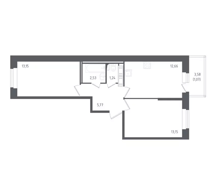 2-комнатная квартира: Колпино, Загородная улица, 45к4 (50 м) - Фото 1