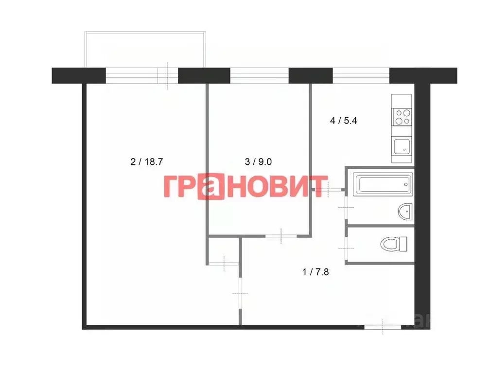 2-к кв. Новосибирская область, Новосибирск Затулинский жилмассив, ул. ... - Фото 1