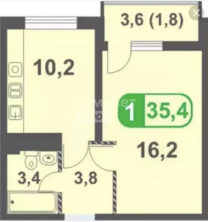 1-к кв. Краснодарский край, Анапа Анапское ш., 24к9 (37.0 м) - Фото 2