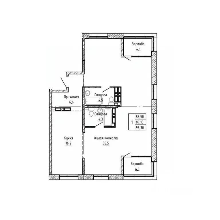 1-к кв. Приморский край, Владивосток Днепровская ул. (95.3 м) - Фото 1