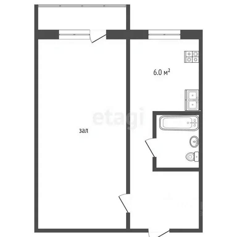 1-к кв. Свердловская область, Талица ул. Ленина, 74 (33.2 м) - Фото 1