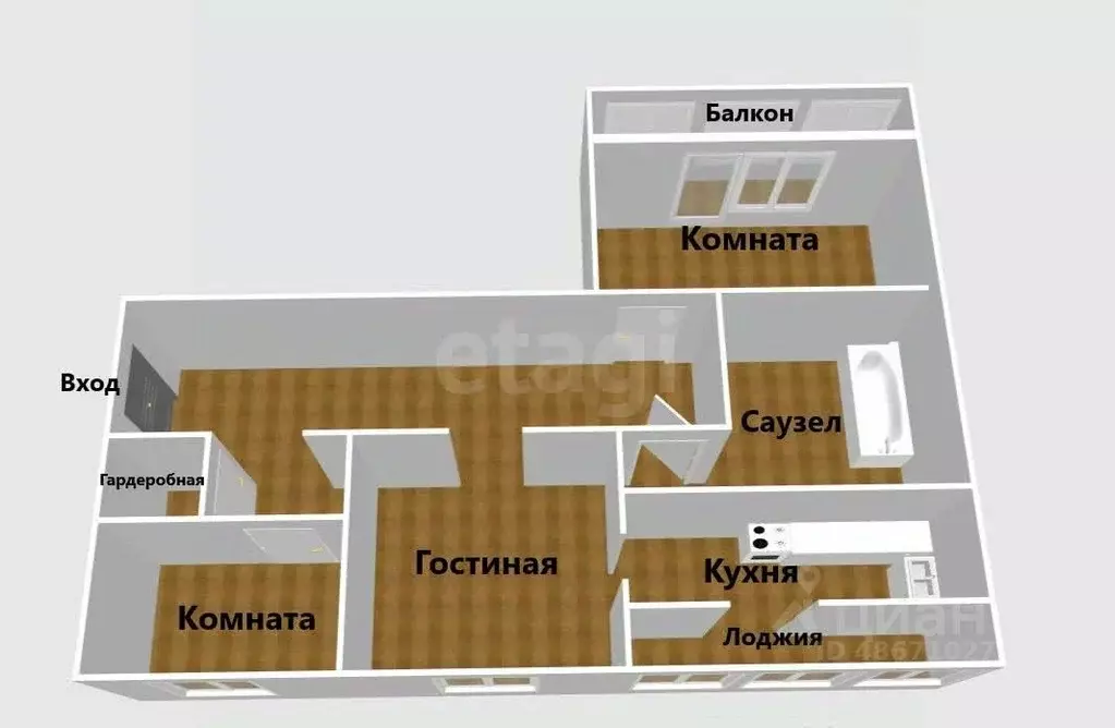 3-к кв. Сахалинская область, Анивский городской округ, с. Новотроицкое ... - Фото 2