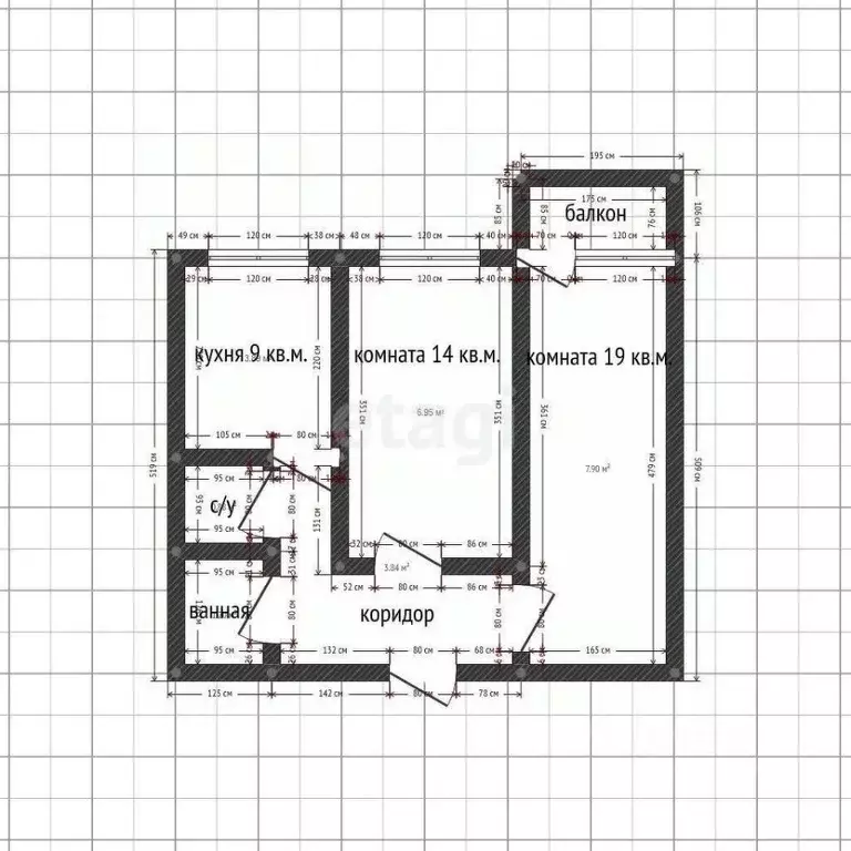 2-к кв. Адыгея, Майкоп ул. 12 Марта, 146 (52.4 м) - Фото 2