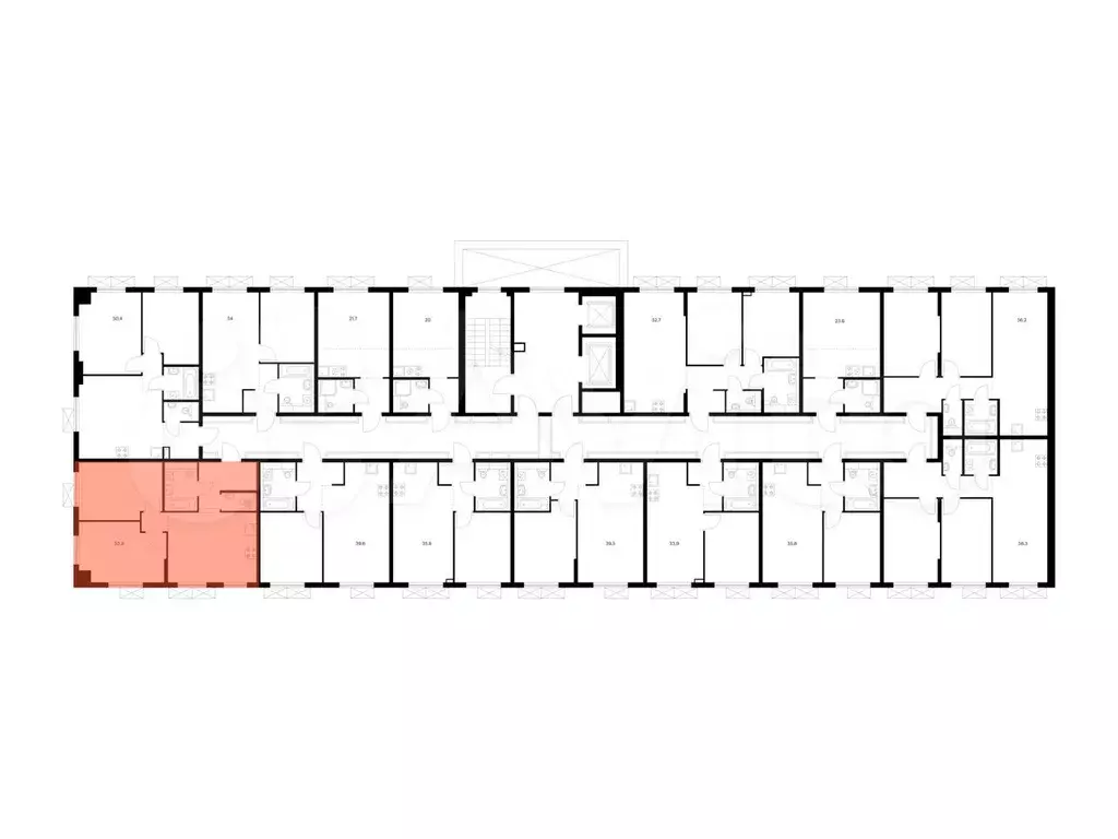 2-к. квартира, 53,9 м, 8/9 эт. - Фото 0