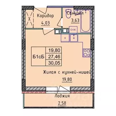 1-к кв. Ярославская область, Ярославль 2-й мкр,  (30.08 м) - Фото 0