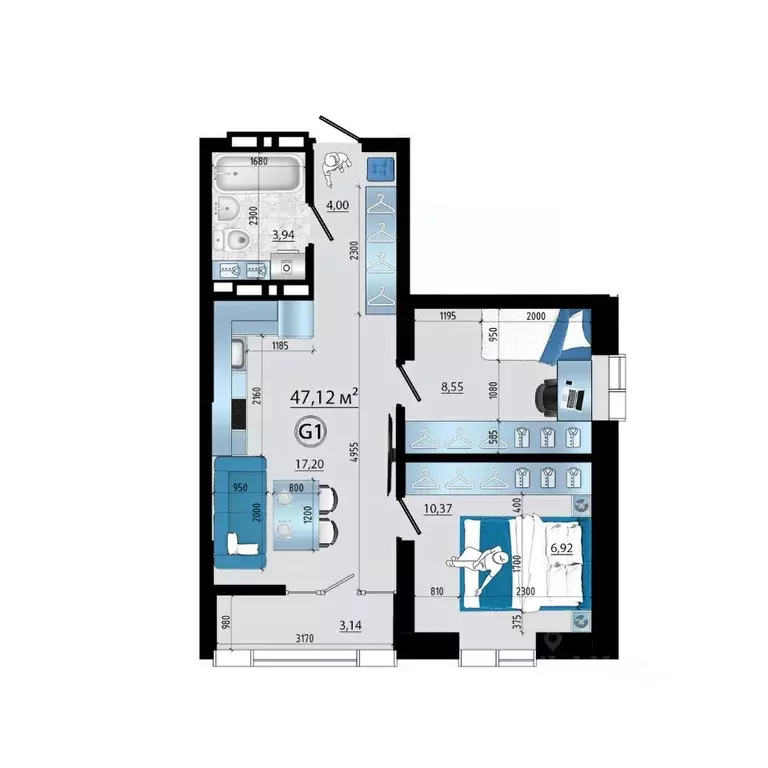 3-к кв. Приморский край, Владивосток просп. Красного Знамени (47.12 м) - Фото 1