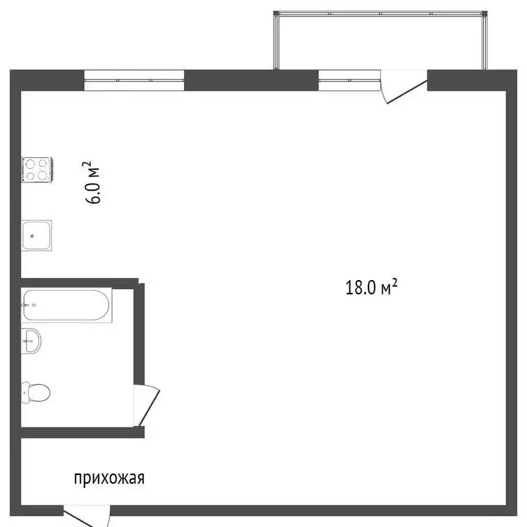 1-комнатная квартира: Воронеж, Ростовская улица, 44 (29 м) - Фото 1