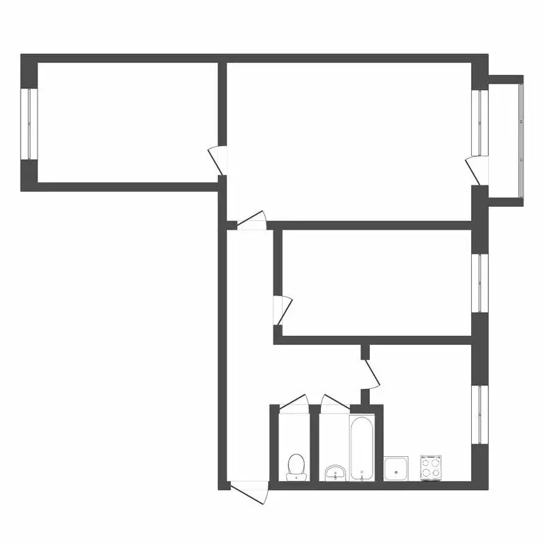 3-комнатная квартира: Тюмень, Курская улица, 2 (57.9 м) - Фото 1