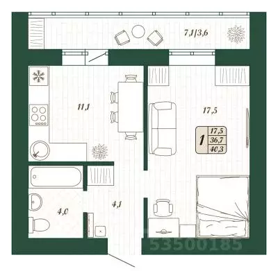 1-к кв. Самарская область, Волжский район, Смышляевка городское ... - Фото 1