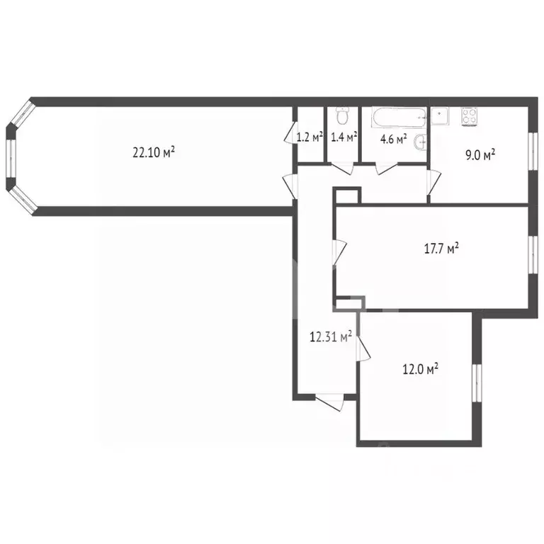 2-к кв. Тюменская область, Тюмень ул. Володарского, 47 (69.5 м) - Фото 1