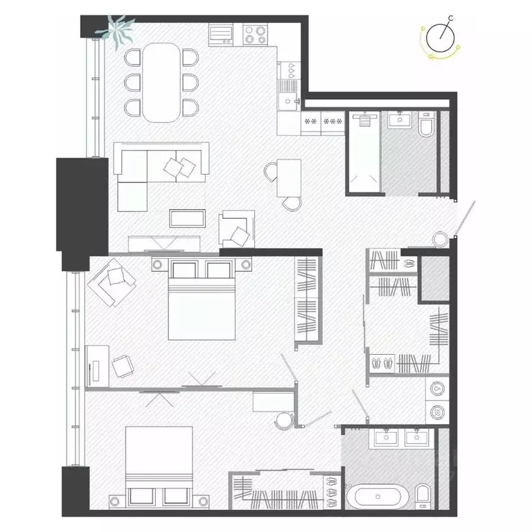 3-к кв. Приморский край, Владивосток ул. Нейбута (96.1 м) - Фото 1