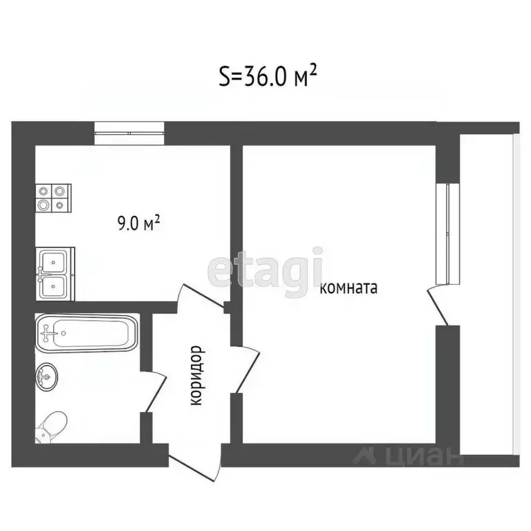 1-к кв. Ростовская область, Ростов-на-Дону ул. Содружества, 22 (36.2 ... - Фото 2