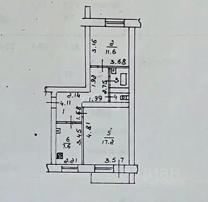 2-к кв. Липецкая область, Липецк ул. Пришвина, 3 (51.1 м) - Фото 2
