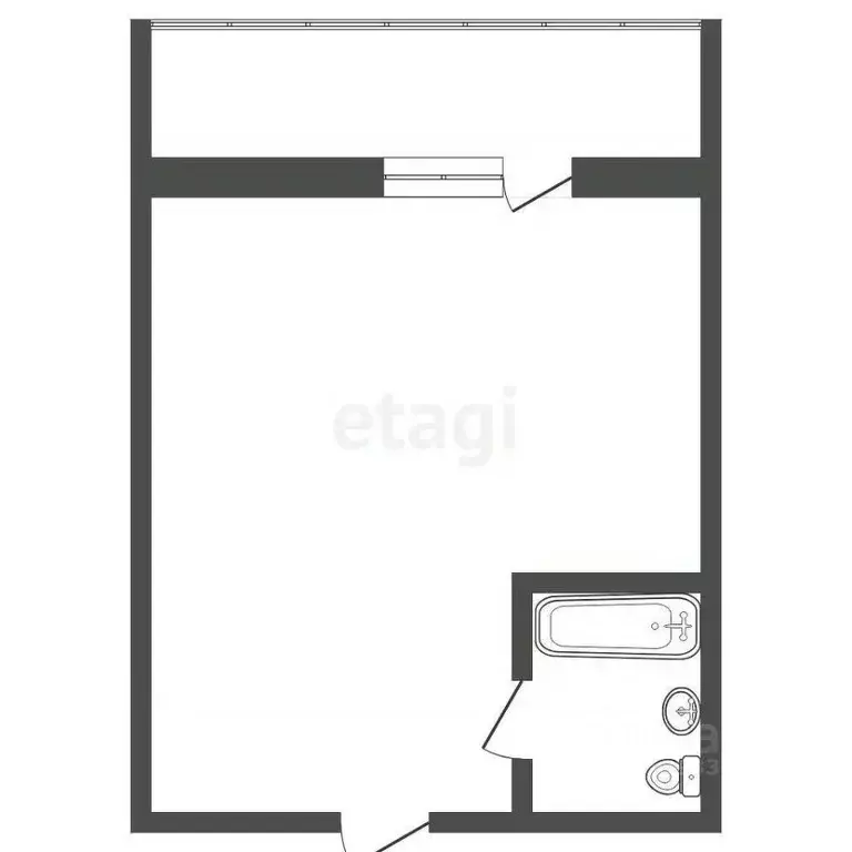 Студия Тюменская область, Тюмень ул. Тимофея Чаркова, 81 (27.7 м) - Фото 1