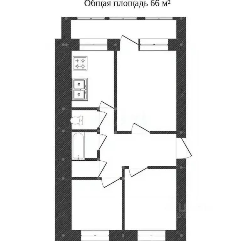 3-к кв. Костромская область, Судиславский район, Воронское с/пос, пос. ... - Фото 2