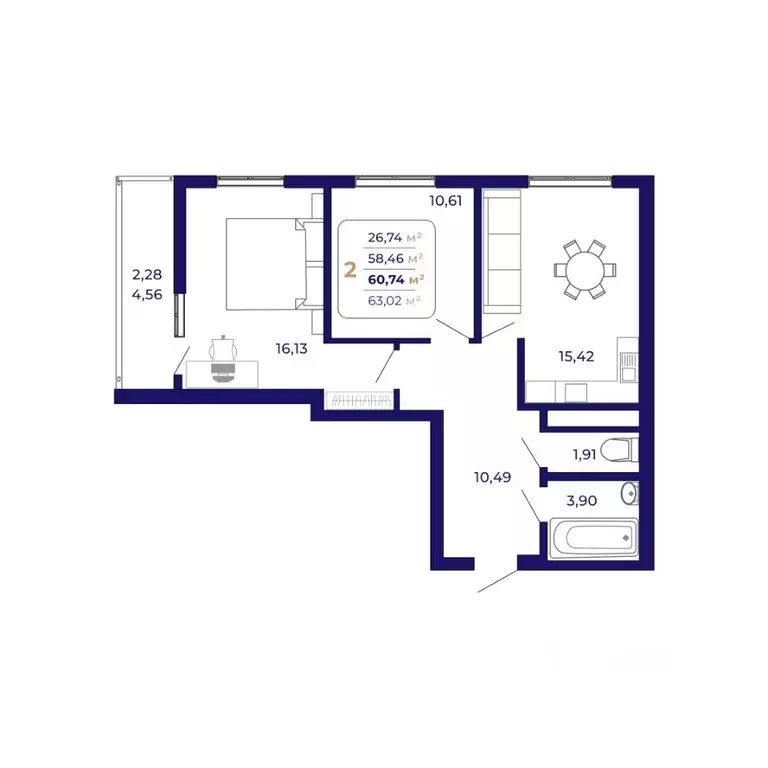 2-к кв. Башкортостан, Уфа Затон-Восточный жилрайон, Паруса жилой ... - Фото 0