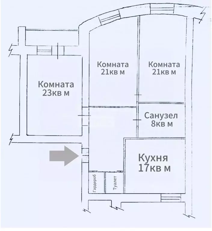 3-к кв. Брянская область, Брянск ул. Дуки, 47 (106.7 м) - Фото 2