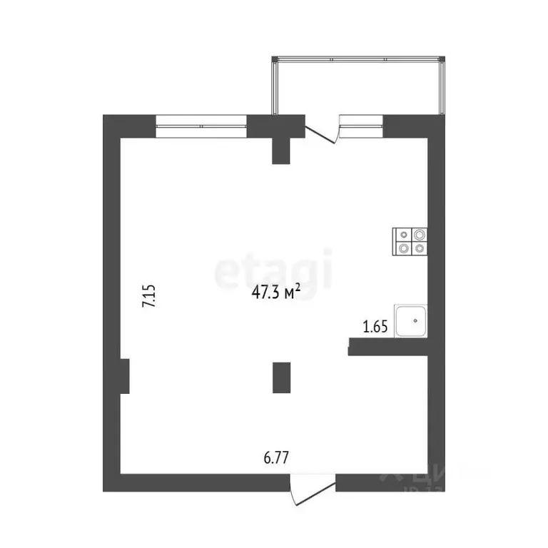 1-к кв. Ханты-Мансийский АО, Сургут Университетская ул., 17 (46.2 м) - Фото 0