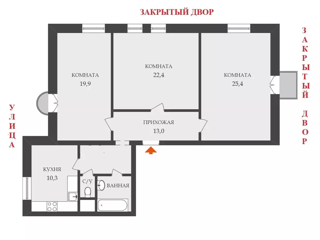 3-к кв. Санкт-Петербург Боткинская ул., 4 (100.0 м) - Фото 0