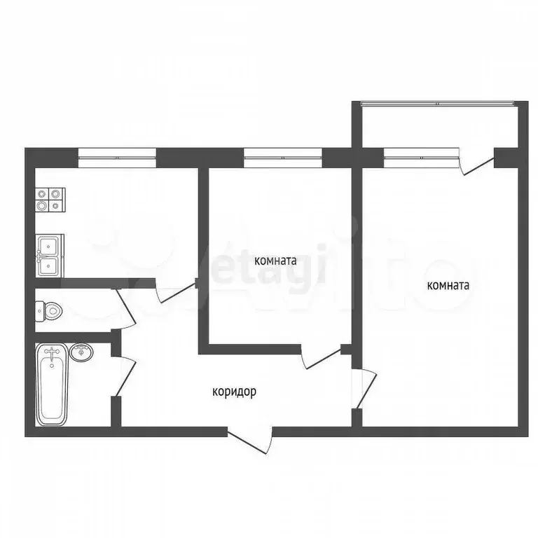 2-к. квартира, 51 м, 8/9 эт. - Фото 0