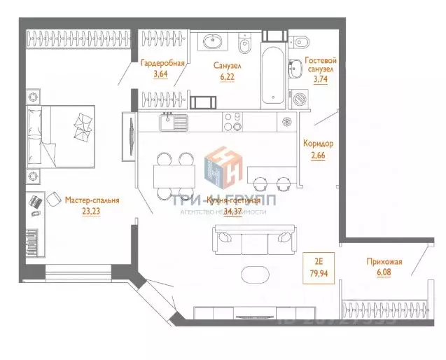 1-к кв. Санкт-Петербург 11-я Васильевского острова линия, 56 (80.5 м) - Фото 2