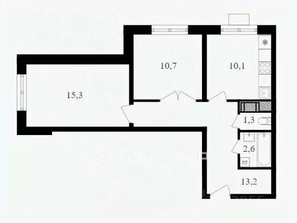 2-к кв. Москва ул. Берзарина, 32 (53.0 м) - Фото 1