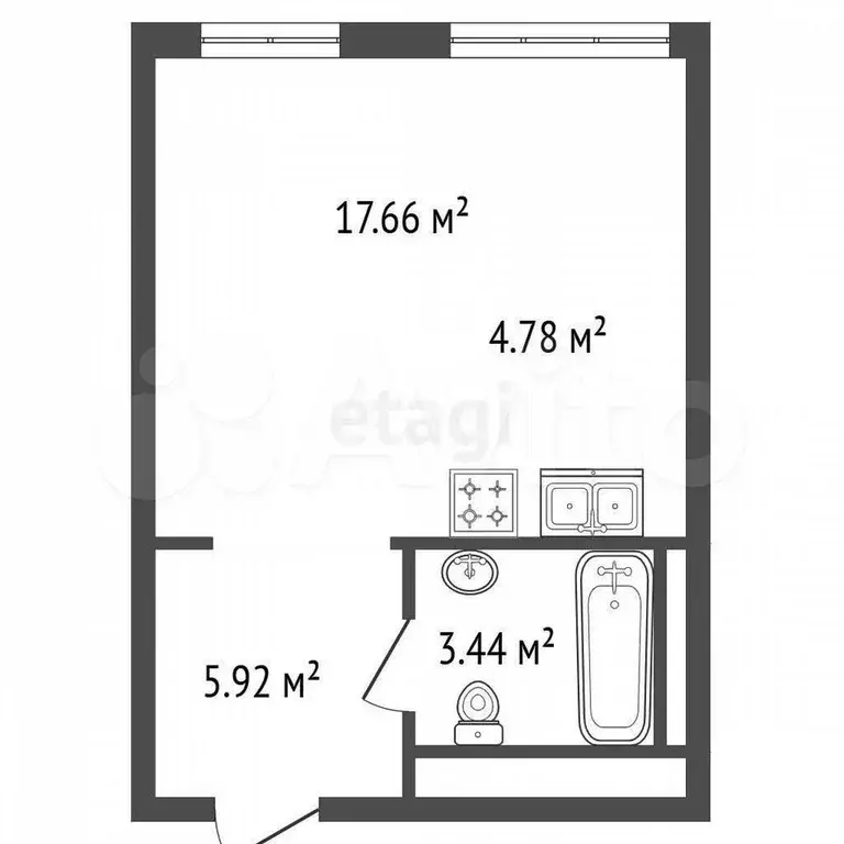 Квартира-студия, 31,8 м, 5/18 эт. - Фото 0