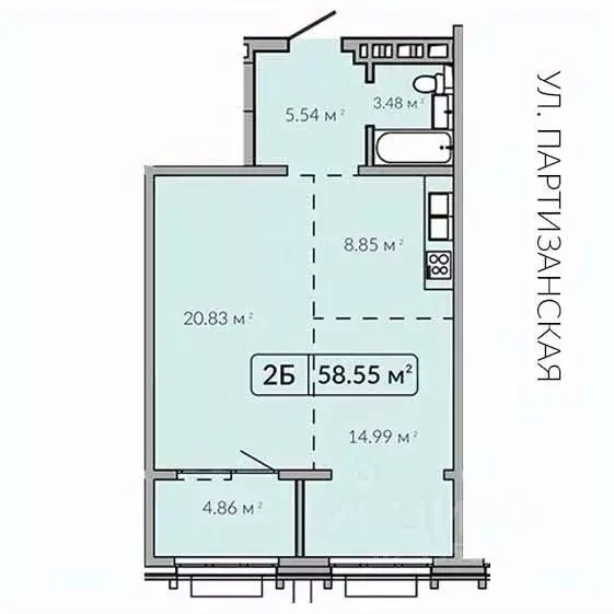 2-к кв. Иркутская область, Иркутск Байкальская ул., 91 (58.61 м) - Фото 0
