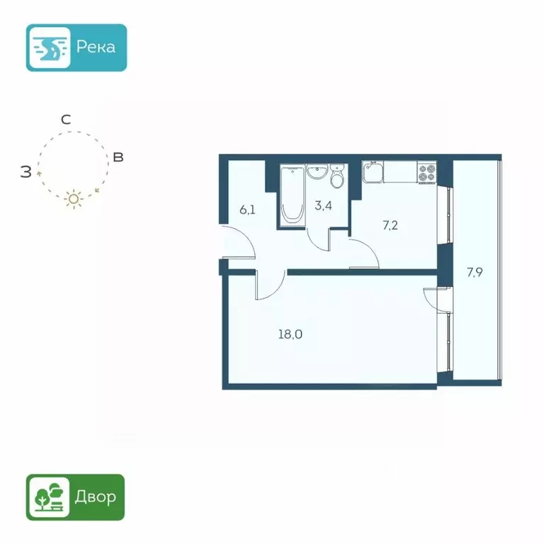 1-к кв. Новосибирская область, Новосибирск Междуреченская ул., 7/1 ... - Фото 1