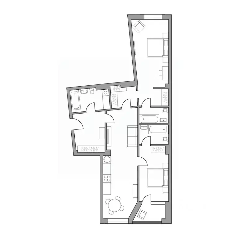 Квартира, 3 комнаты, 126 м - Фото 0