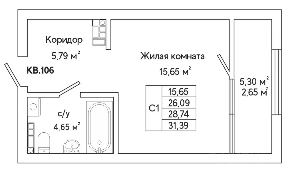 1-к кв. Свердловская область, Екатеринбург ул. Яскина, 16 (31.39 м) - Фото 0