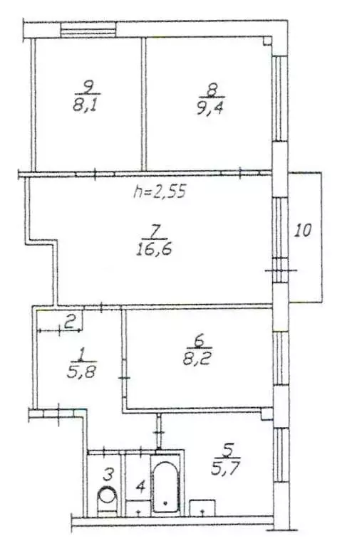 Продаётся 4-к квартира, 60 м - Фото 0