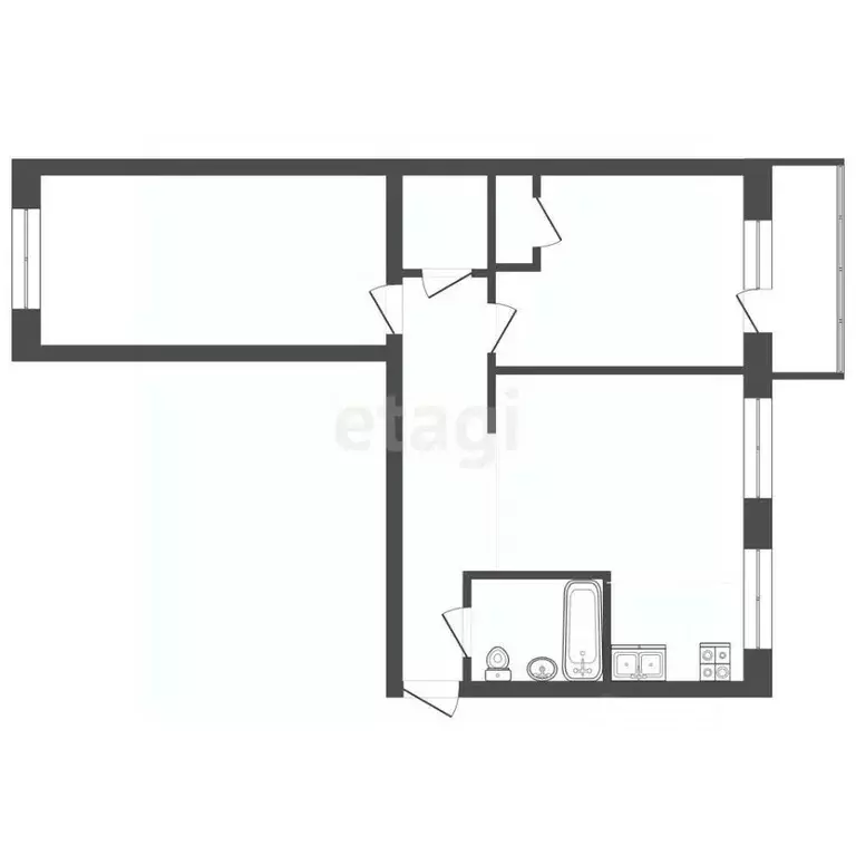 2-к кв. Тюменская область, Тюмень ул. Малыгина, 71 (58.0 м) - Фото 2