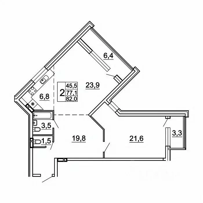 2-к кв. Приморский край, Владивосток Лесная ул., 1В/1 (82.0 м) - Фото 1