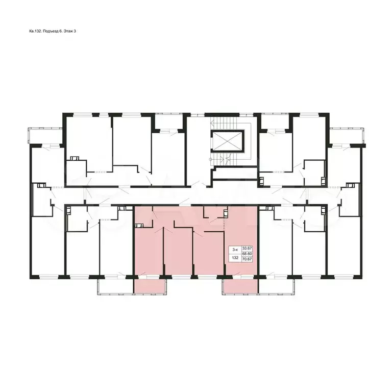 3-к. квартира, 70,7 м, 3/5 эт. - Фото 1