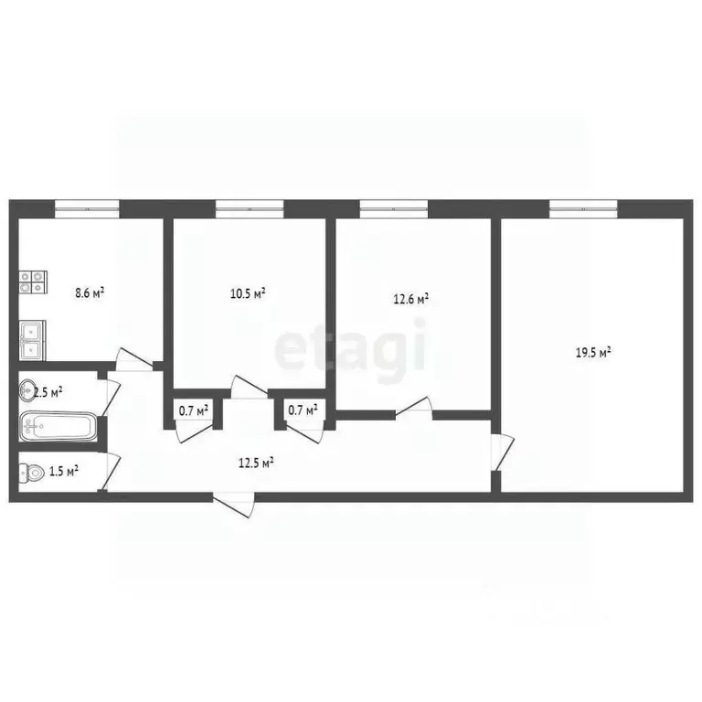 3-к кв. Смоленская область, Смоленск Кловская ул., 7 (69.0 м) - Фото 1